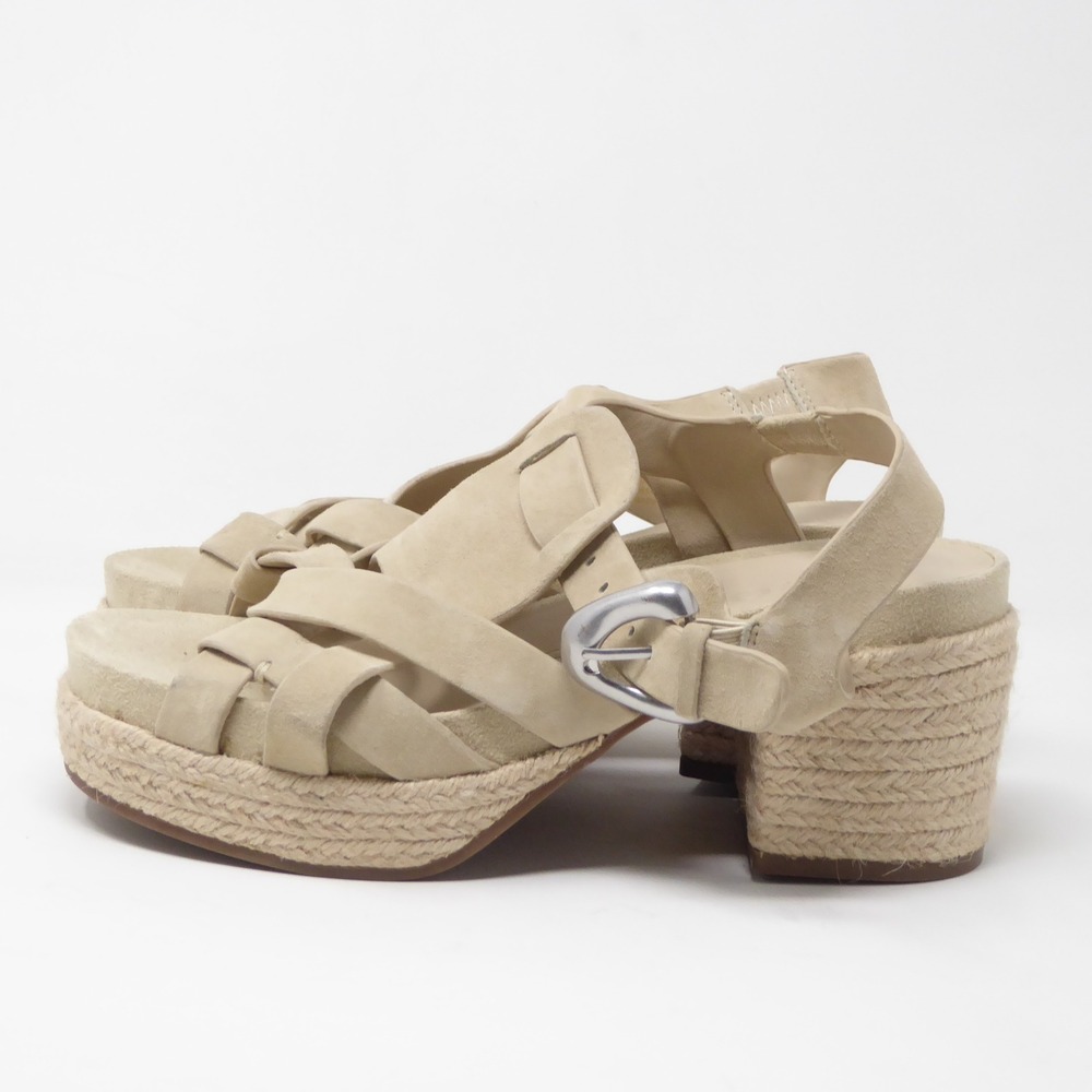 Aerosoles Womens Chatham Platform Sandals Tan Suede Espadrille Block Heel 8.5 - Picture 5 of 9